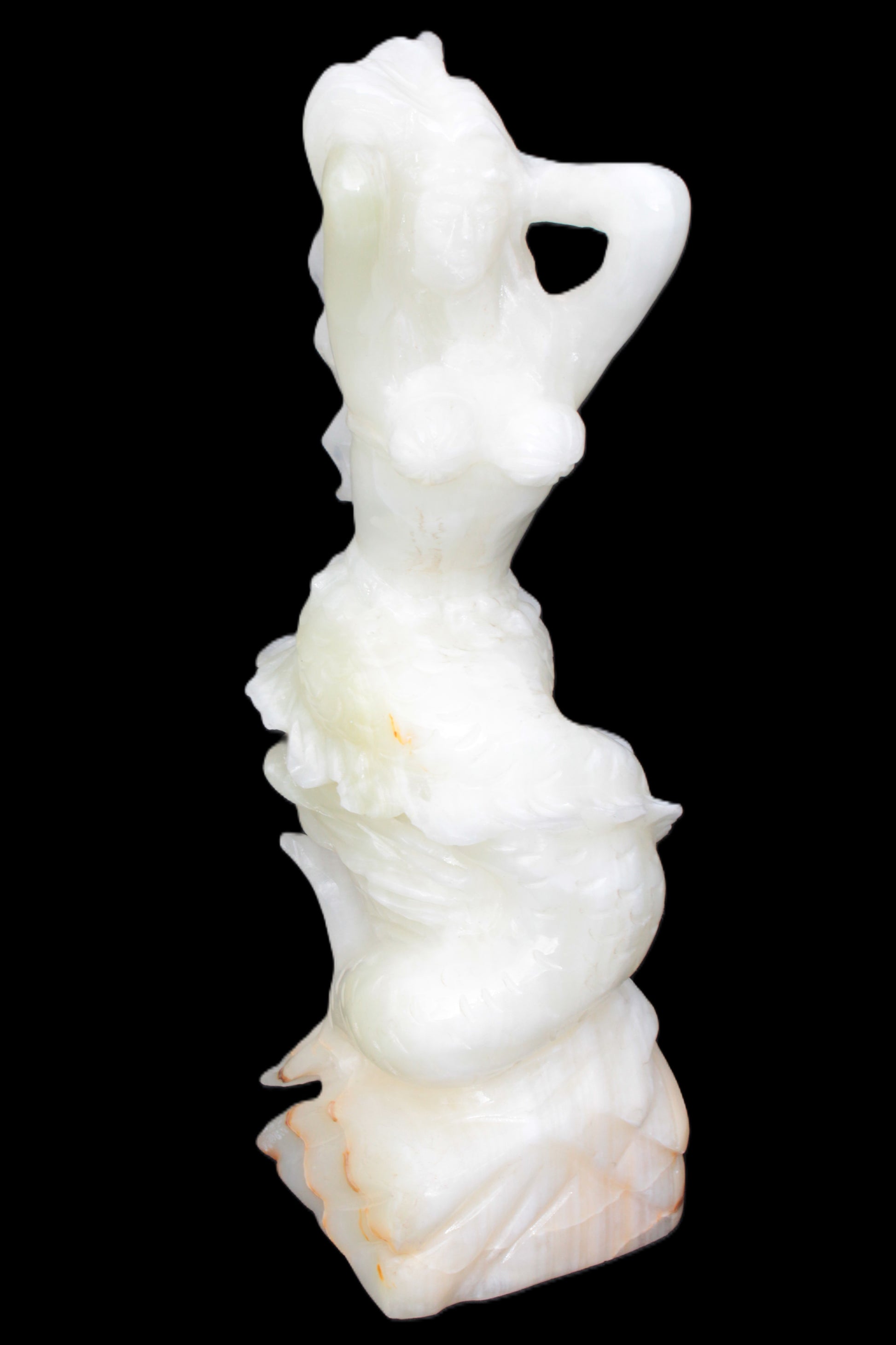 Mermaid hand-carved White Jade 320mm 3900g Rocks and Things