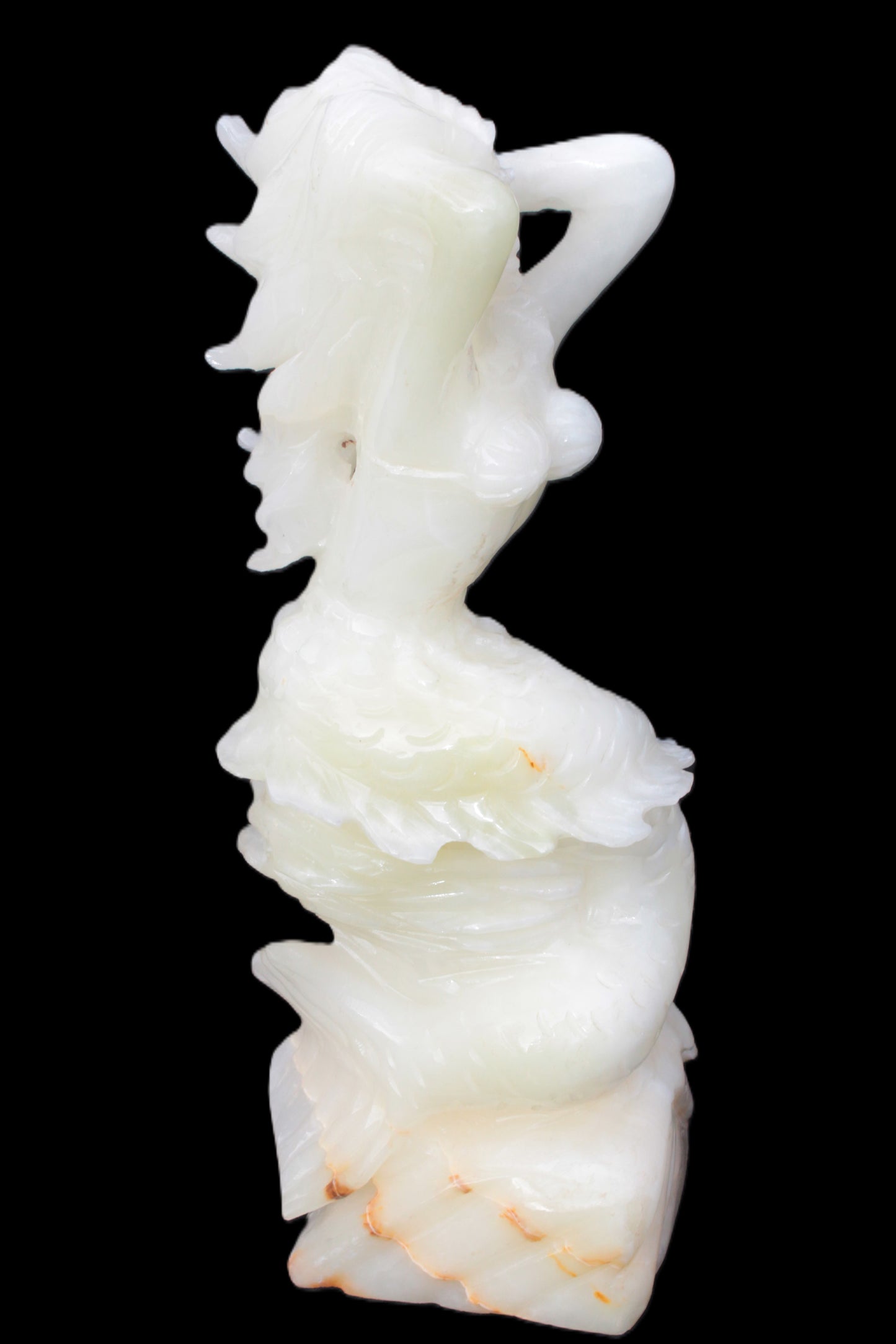 Mermaid hand-carved White Jade 320mm 3900g Rocks and Things