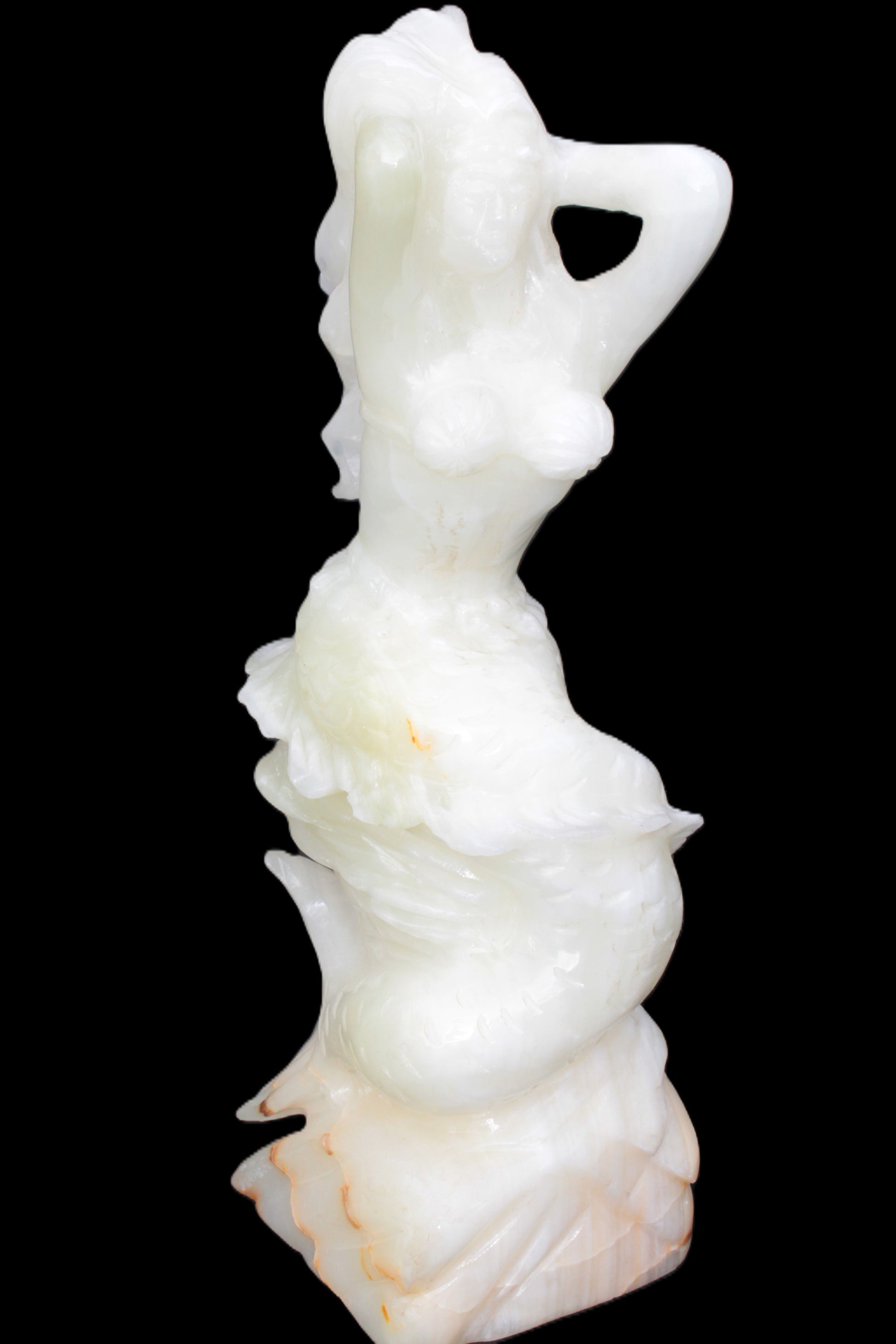 Mermaid hand-carved White Jade 320mm 3900g Rocks and Things