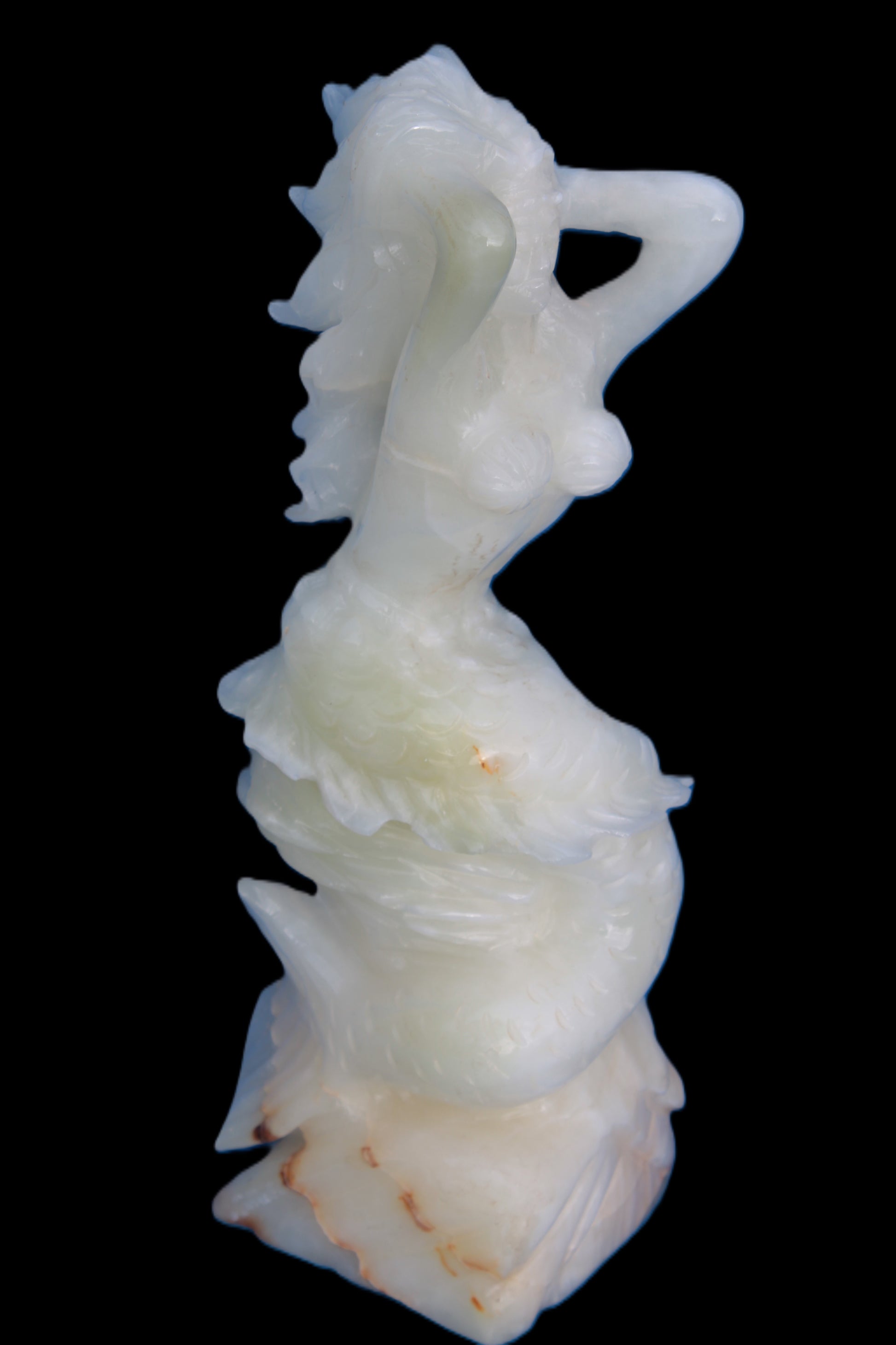 Mermaid hand-carved White Jade 320mm 3900g Rocks and Things