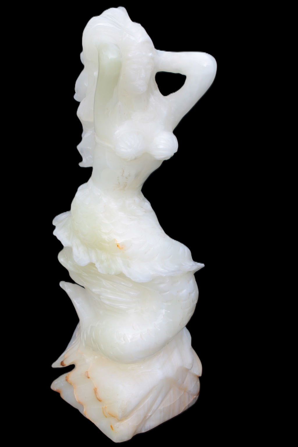 Mermaid hand-carved White Jade 320mm 3900g Rocks and Things