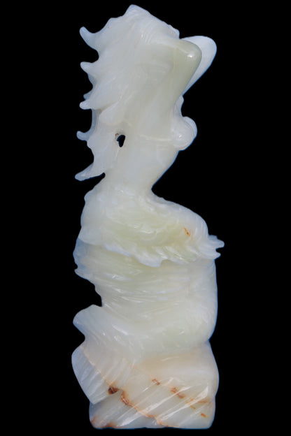 Mermaid hand-carved White Jade 320mm 3900g Rocks and Things