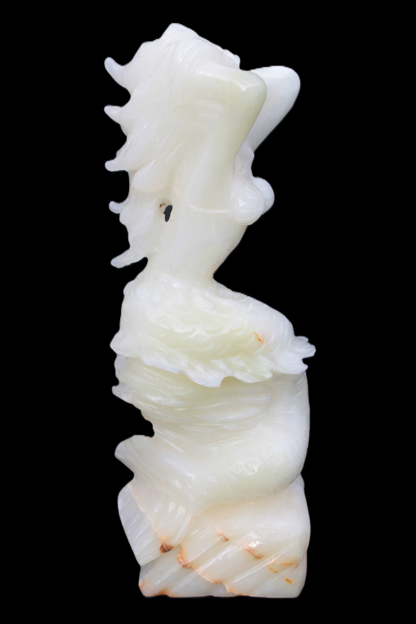 Mermaid hand-carved White Jade 320mm 3900g Rocks and Things