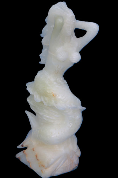 Mermaid hand-carved White Jade 320mm 3900g Rocks and Things