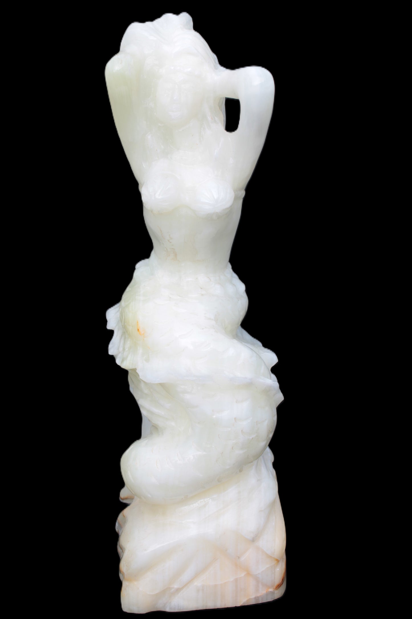 Mermaid hand-carved White Jade 320mm 3900g Rocks and Things