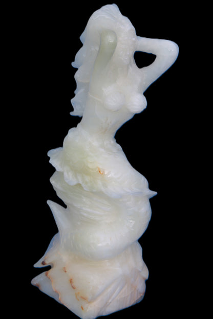 Mermaid hand-carved White Jade 320mm 3900g Rocks and Things