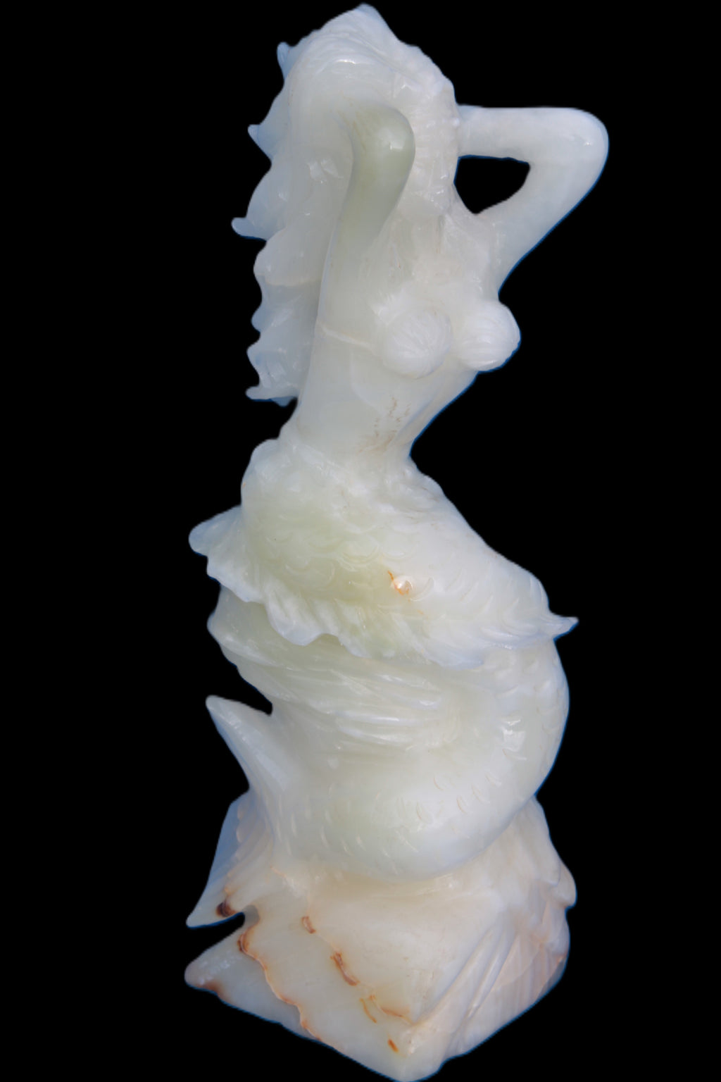 Mermaid hand-carved White Jade 320mm 3900g Rocks and Things