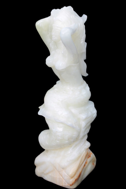 Mermaid hand-carved White Jade 320mm 3900g Rocks and Things