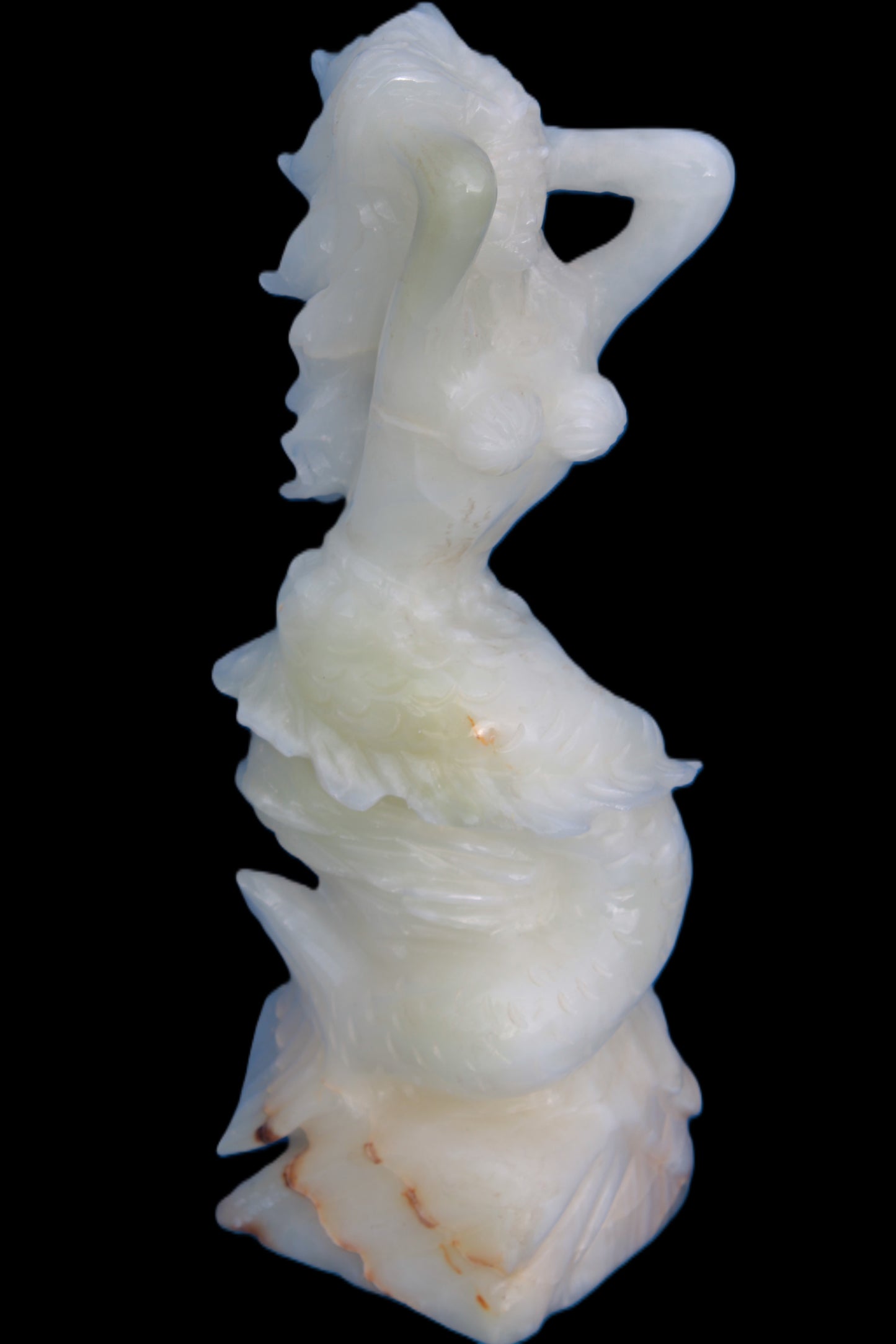 Mermaid hand-carved White Jade 320mm 3900g Rocks and Things