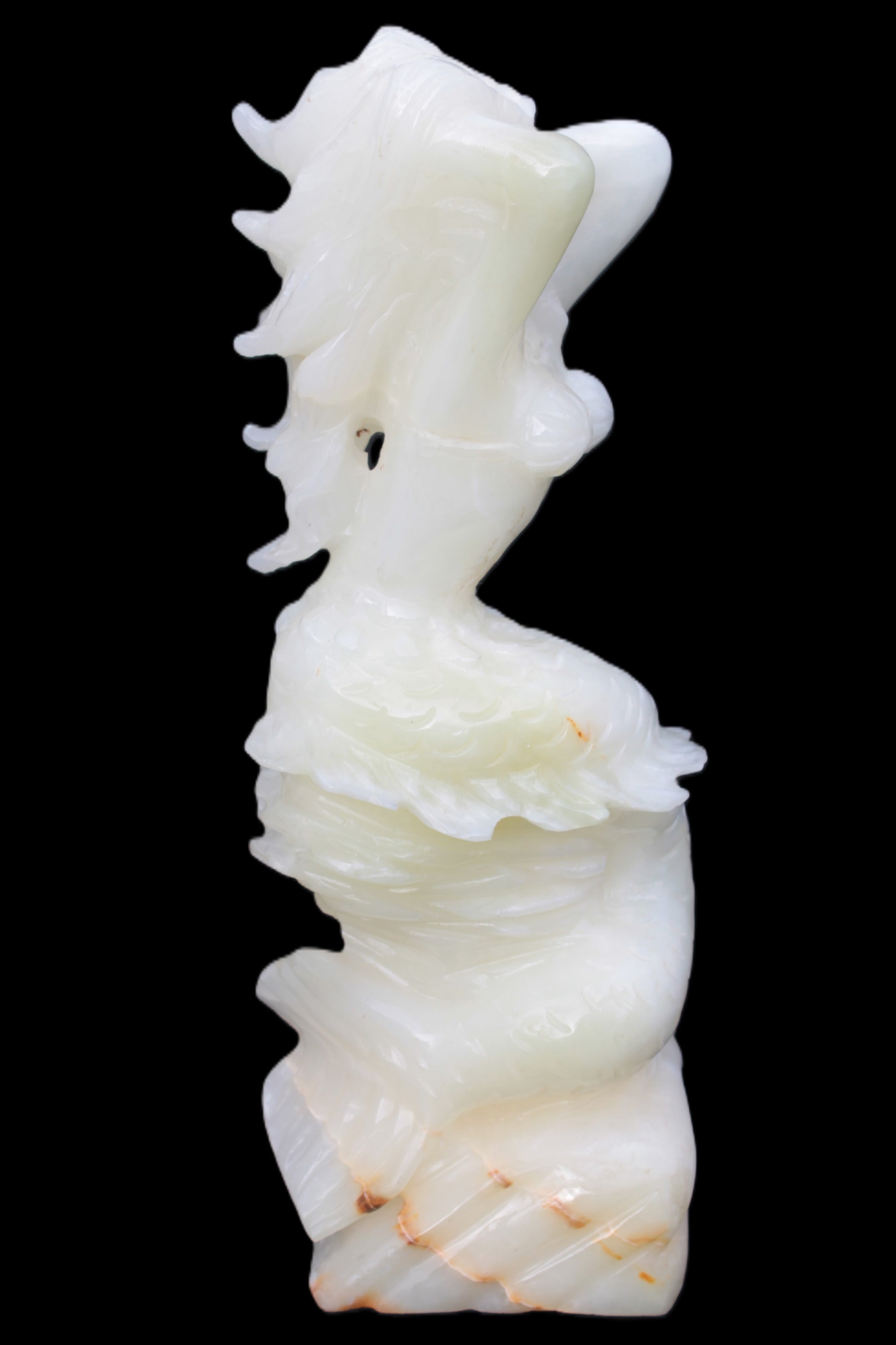 Mermaid hand-carved White Jade 320mm 3900g Rocks and Things