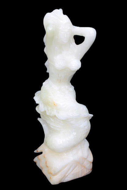 Mermaid hand-carved White Jade 320mm 3900g Rocks and Things