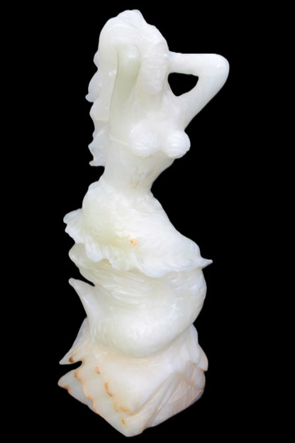 Mermaid hand-carved White Jade 320mm 3900g Rocks and Things