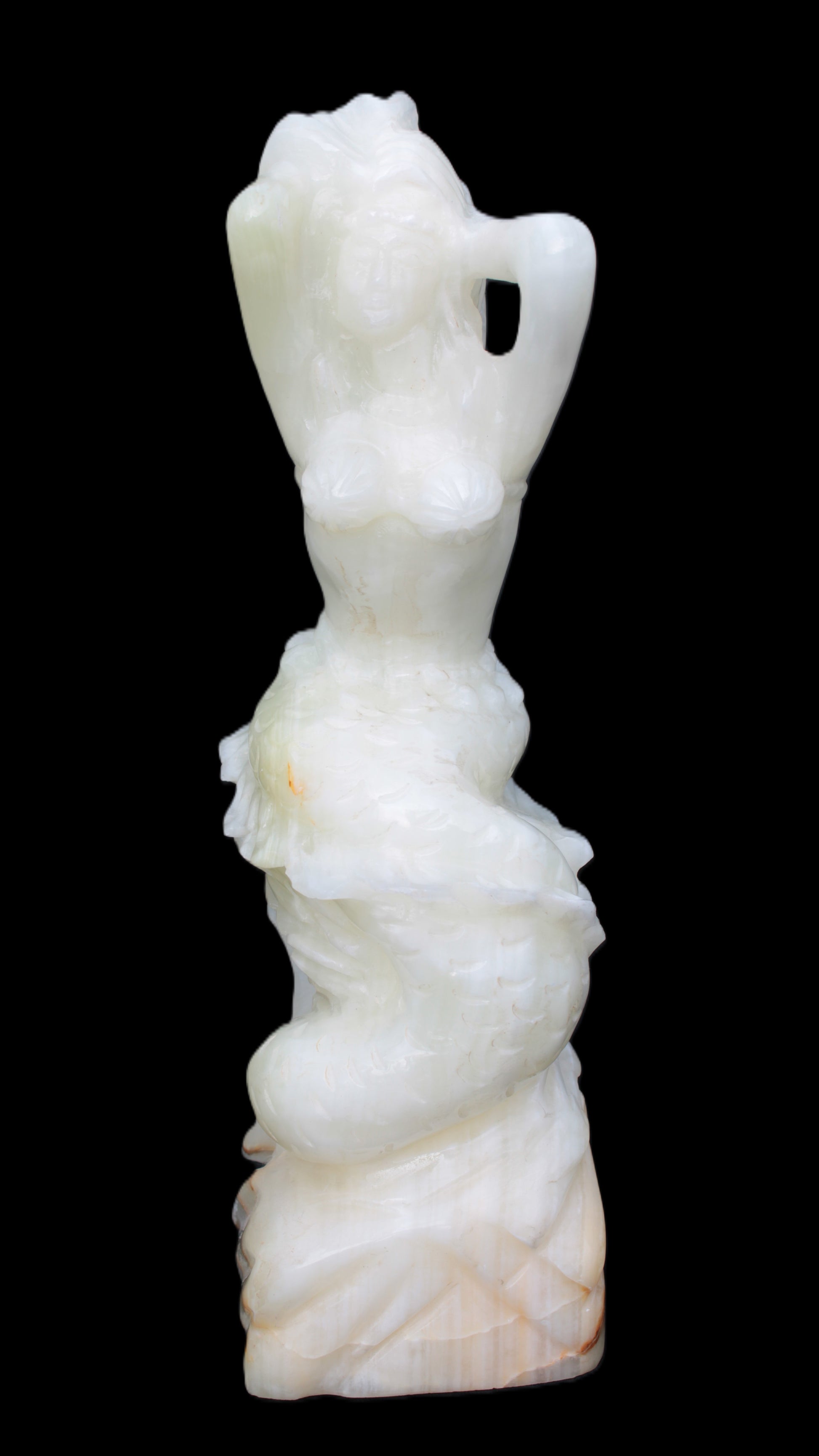 Mermaid hand-carved White Jade 320mm 3900g Rocks and Things