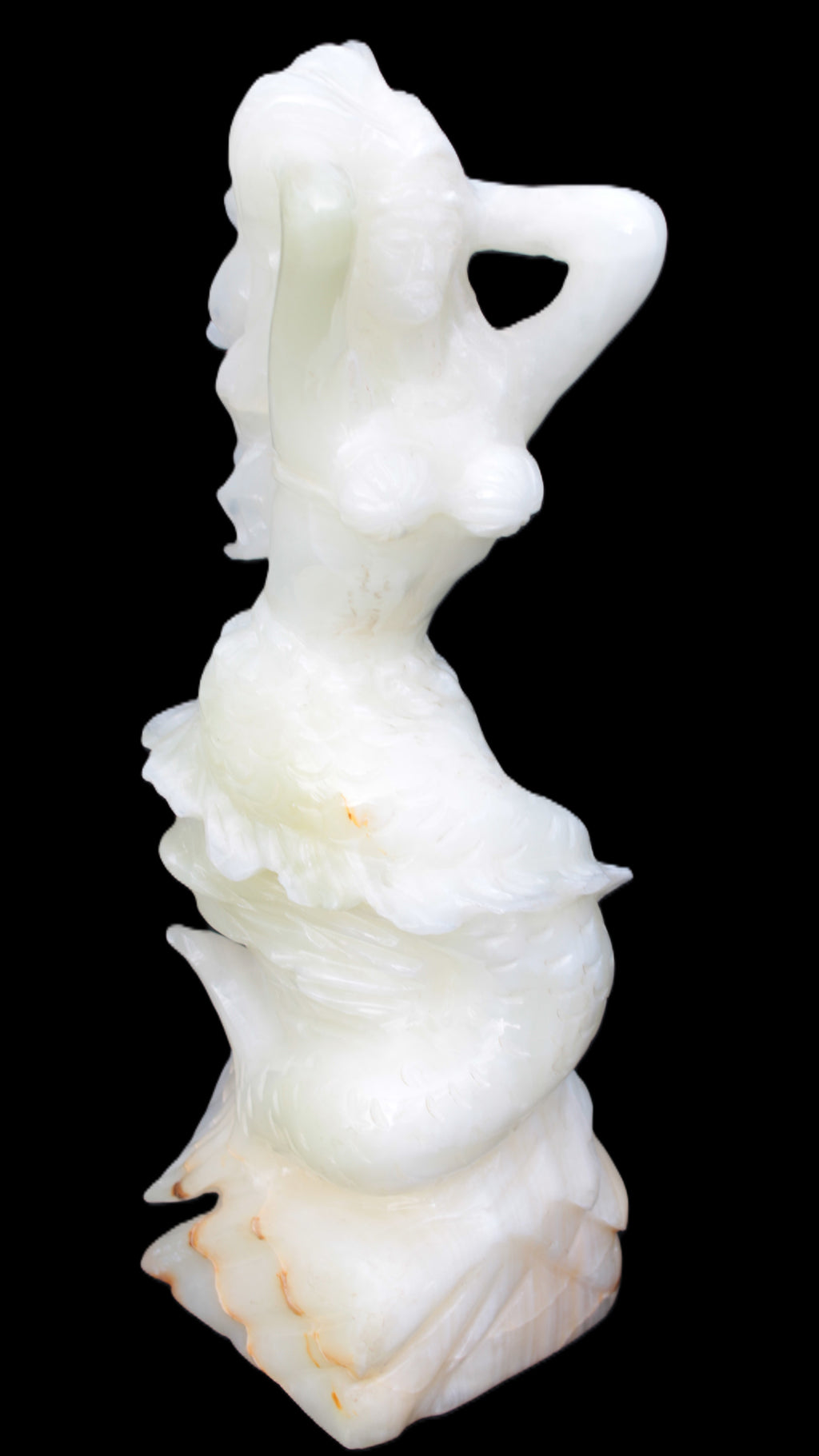 Mermaid hand-carved White Jade 320mm 3900g Rocks and Things