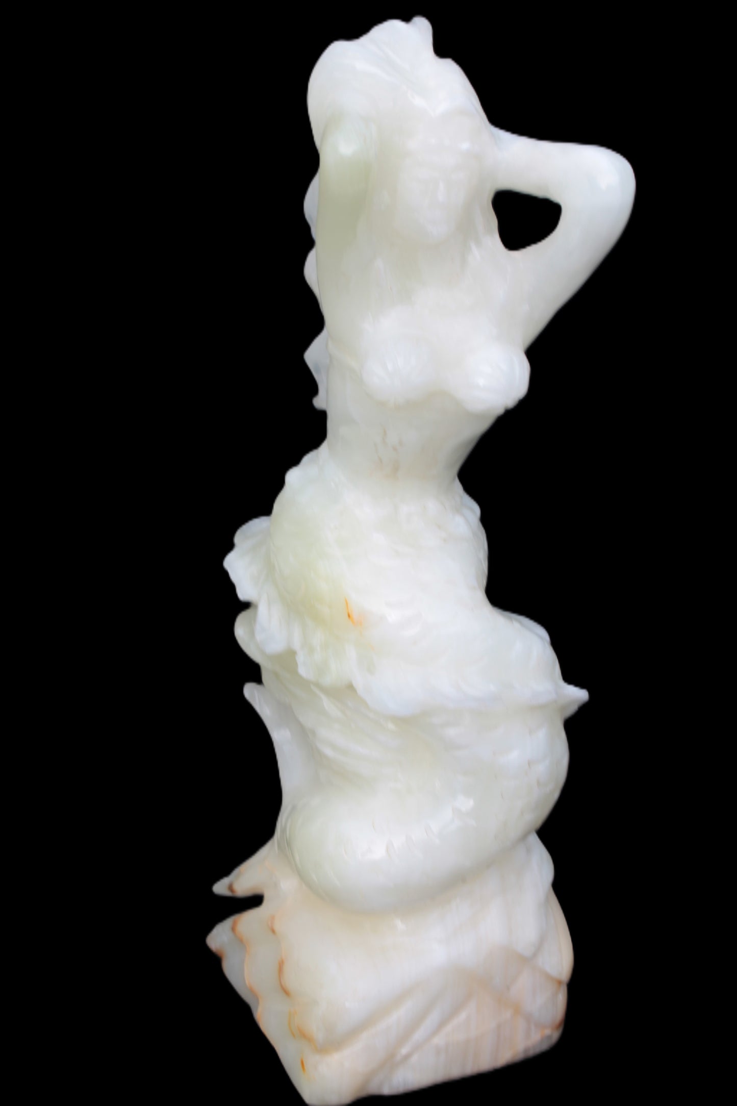 Mermaid hand-carved White Jade 320mm 3900g Rocks and Things