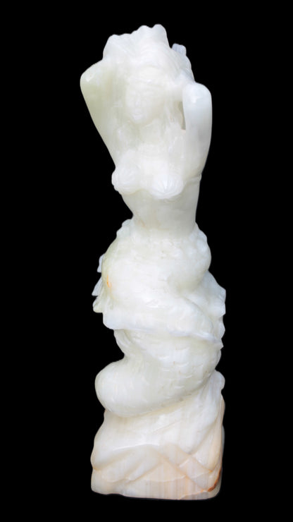 Mermaid hand-carved White Jade 320mm 3900g Rocks and Things