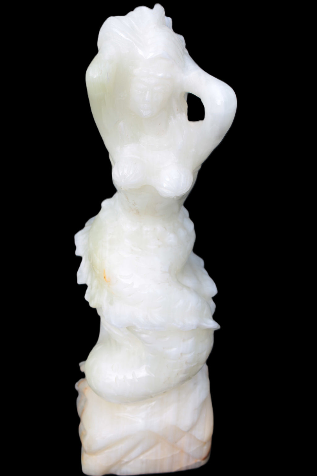 Mermaid hand-carved White Jade 320mm 3900g Rocks and Things