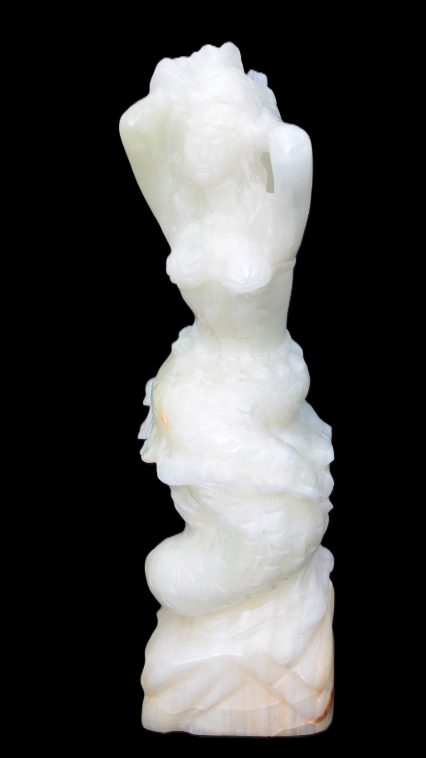 Mermaid hand-carved White Jade 320mm 3900g Rocks and Things