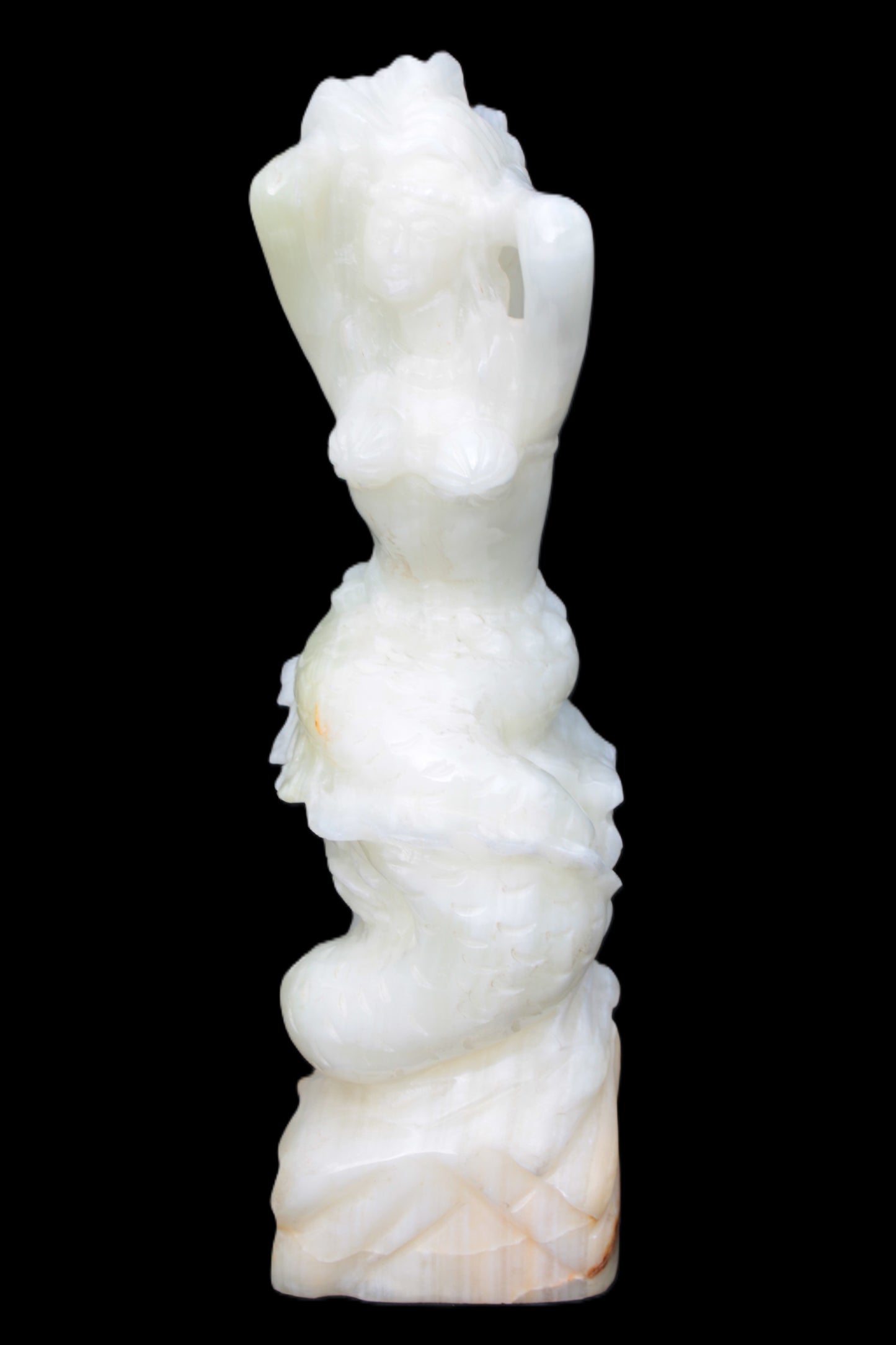 Mermaid hand-carved White Jade 320mm 3900g Rocks and Things