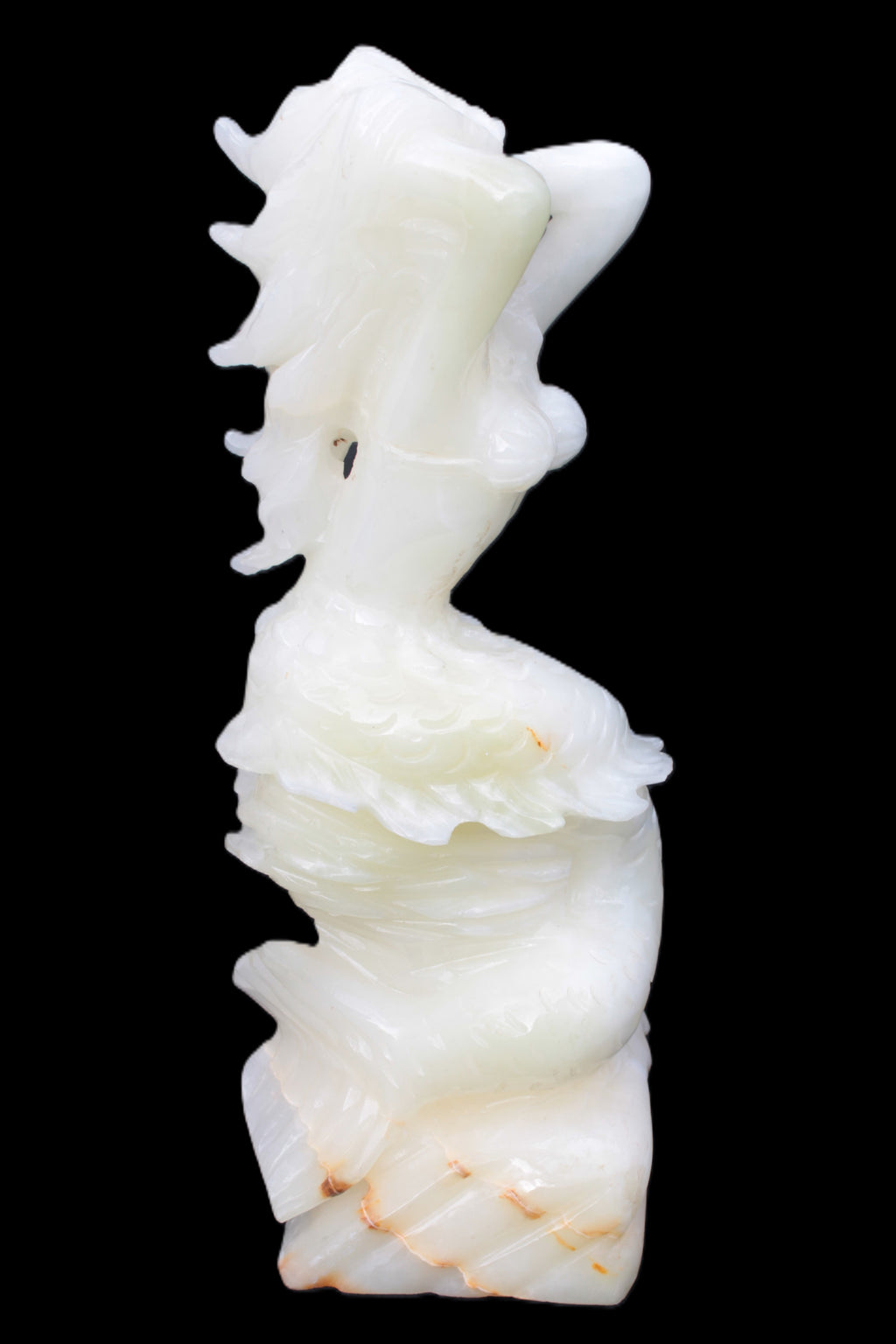 Mermaid hand-carved White Jade 320mm 3900g Rocks and Things