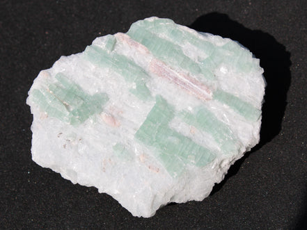 Soft Mint-Green and Pink Tourmaline on marble from Afghanistan 80mm 833ct 166.6g Rocks and Things