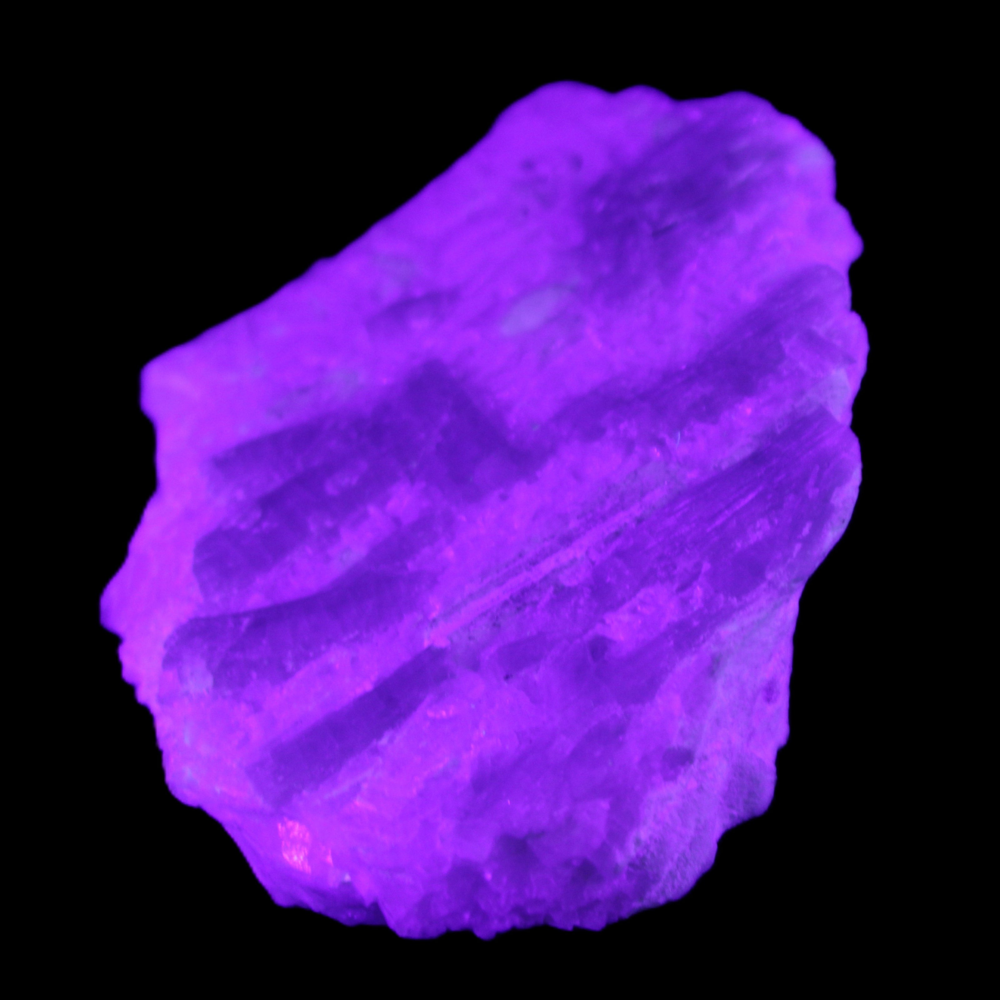 Soft Mint-Green and Pink Tourmaline on matrix from Afghanistan 80mm 833ct 166.6g in UV light - Rocks and Things Store