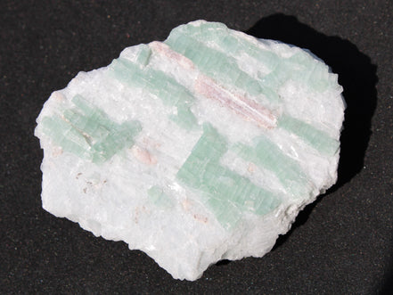 Soft Mint-Green and Pink Tourmaline on marble from Afghanistan 80mm 833ct 166.6g Rocks and Things