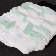 Soft Mint-Green and Pink Tourmaline on marble from Afghanistan 80mm 833ct 166.6g Rocks and Things