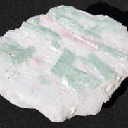 Soft Mint-Green and Pink Tourmaline on marble from Afghanistan 80mm 833ct 166.6g Rocks and Things