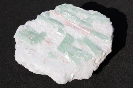 Soft Mint-Green and Pink Tourmaline on marble from Afghanistan 80mm 833ct 166.6g Rocks and Things