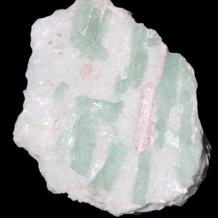Soft Mint-Green and Pink Tourmaline on matrix from Afghanistan 80mm 833ct 166.6g in sunlight - Rocks and Things Store