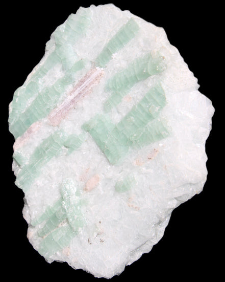Soft Mint-Green and Pink Tourmaline on matrix from Afghanistan 80mm 833ct 166.6g in sunlight - Rocks and Things Store
