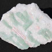 Soft Mint-Green and Pink Tourmaline on marble from Afghanistan 80mm 833ct 166.6g Rocks and Things