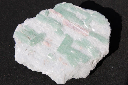 Soft Mint-Green and Pink Tourmaline on marble from Afghanistan 80mm 833ct 166.6g Rocks and Things