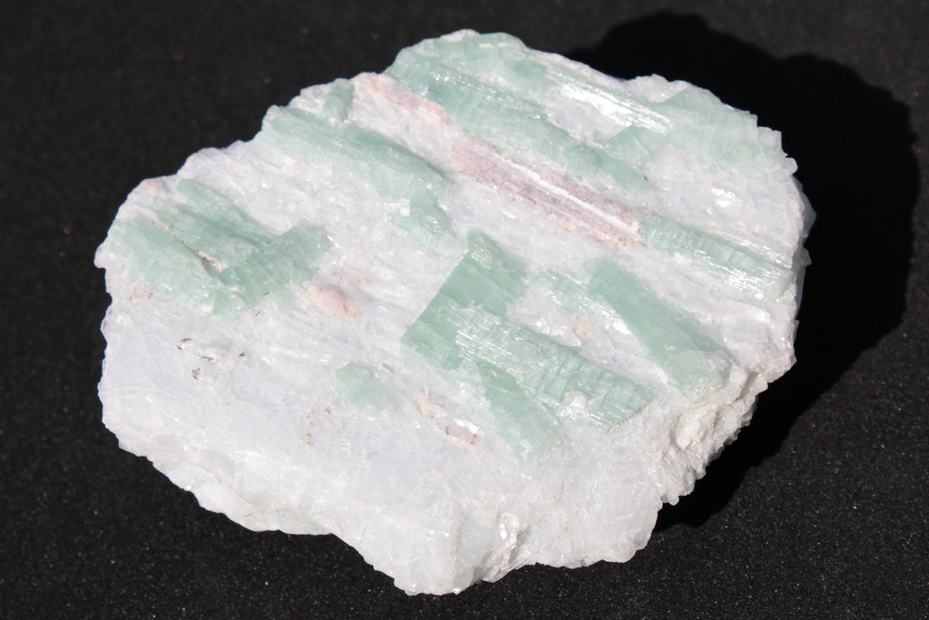 Soft Mint-Green and Pink Tourmaline on marble from Afghanistan 80mm 833ct 166.6g Rocks and Things