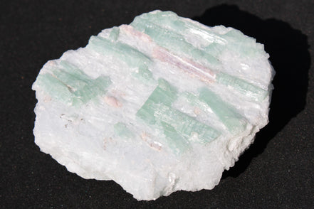 Soft Mint-Green and Pink Tourmaline on marble from Afghanistan 80mm 833ct 166.6g Rocks and Things