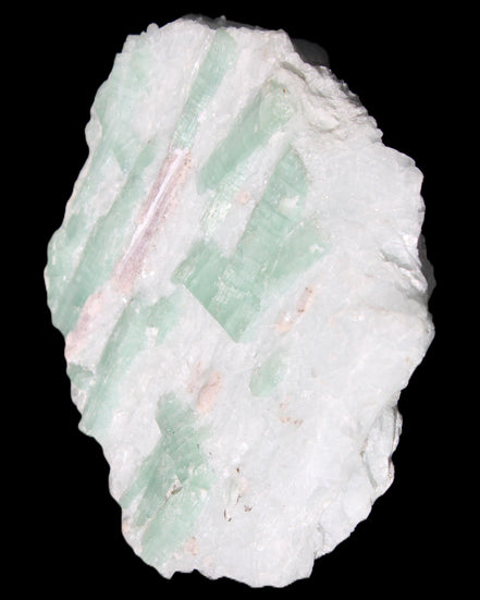 Soft Mint-Green and Pink Tourmaline on matrix from Afghanistan 80mm 833ct 166.6g in sunlight - Rocks and Things Store