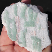 Soft Mint-Green and Pink Tourmaline on marble from Afghanistan 80mm 833ct 166.6g Rocks and Things