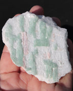 Soft Mint-Green and Pink Tourmaline on marble from Afghanistan 80mm 833ct 166.6g Rocks and Things