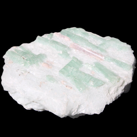 Soft Mint-Green and Pink Tourmaline on matrix from Afghanistan 80mm 833ct 166.6g in sunlight - Rocks and Things Store