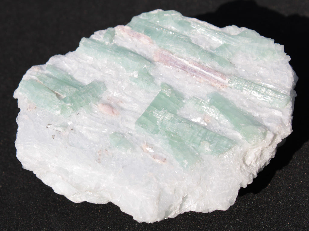 Soft Mint-Green and Pink Tourmaline on marble from Afghanistan 80mm 833ct 166.6g Rocks and Things