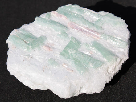 Soft Mint-Green and Pink Tourmaline on marble from Afghanistan 80mm 833ct 166.6g Rocks and Things