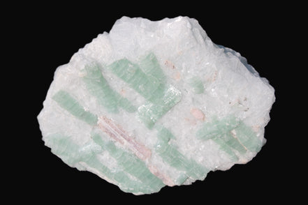 Soft Mint-Green and Pink Tourmaline on marble from Afghanistan 80mm 833ct 166.6g Rocks and Things