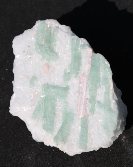 Soft Mint-Green and Pink Tourmaline on marble from Afghanistan 80mm 833ct 166.6g Rocks and Things