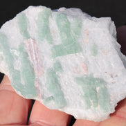 Soft Mint-Green and Pink Tourmaline on marble from Afghanistan 80mm 833ct 166.6g Rocks and Things