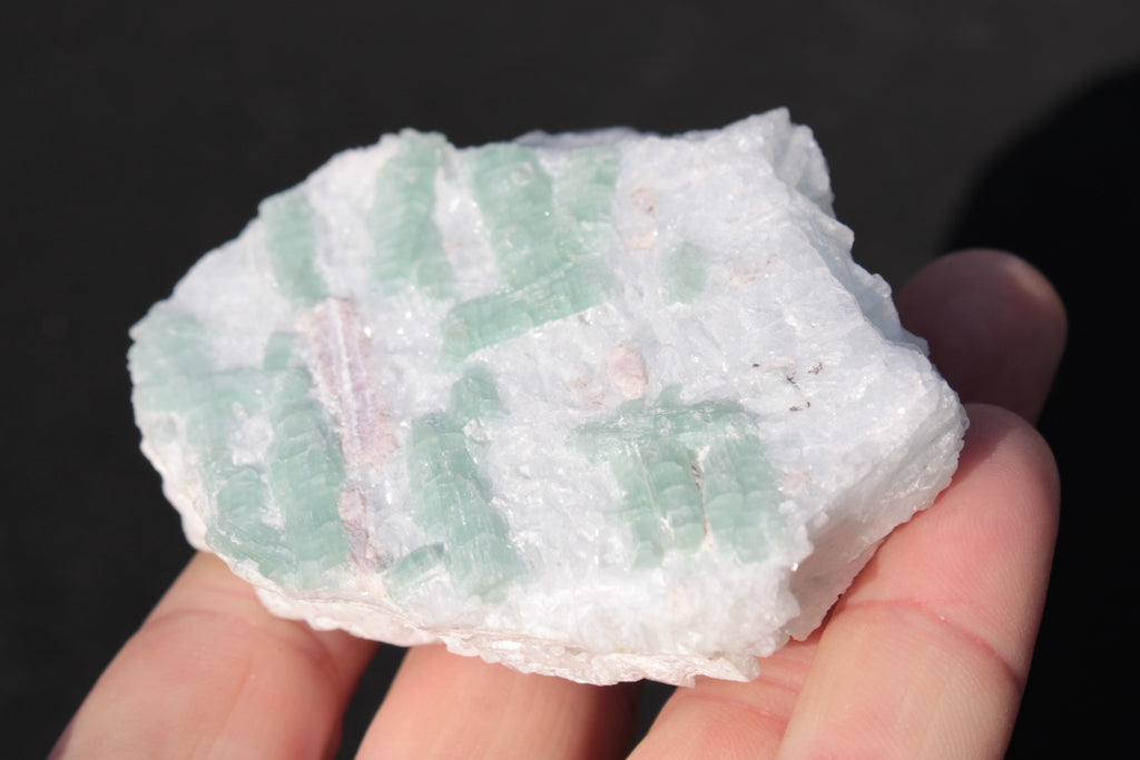 Soft Mint-Green and Pink Tourmaline on marble from Afghanistan 80mm 833ct 166.6g Rocks and Things