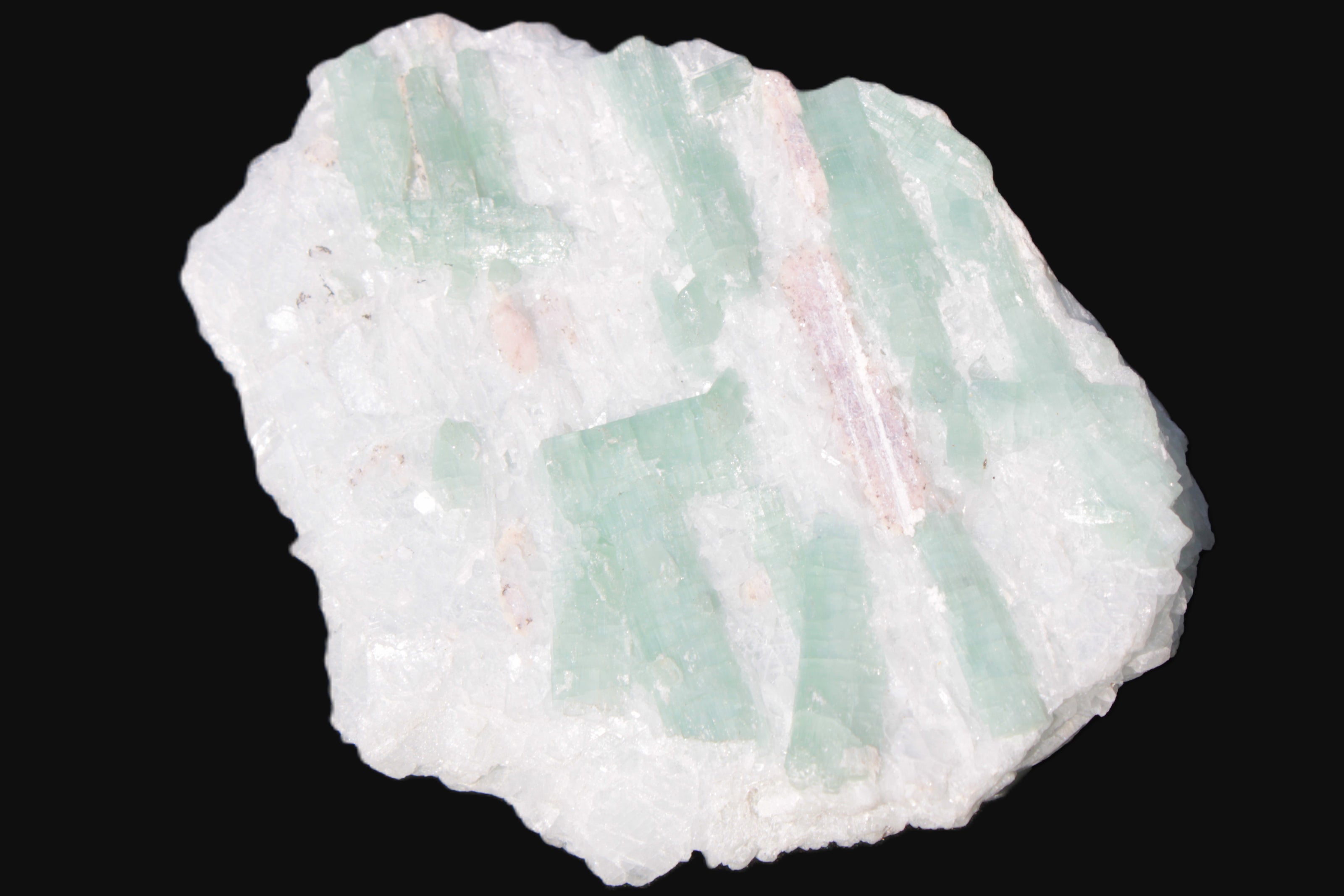 Soft Mint-Green and Pink Tourmaline on marble from Afghanistan 80mm 833ct 166.6g Rocks and Things