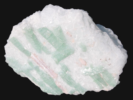 Soft Mint-Green and Pink Tourmaline on marble from Afghanistan 80mm 833ct 166.6g Rocks and Things