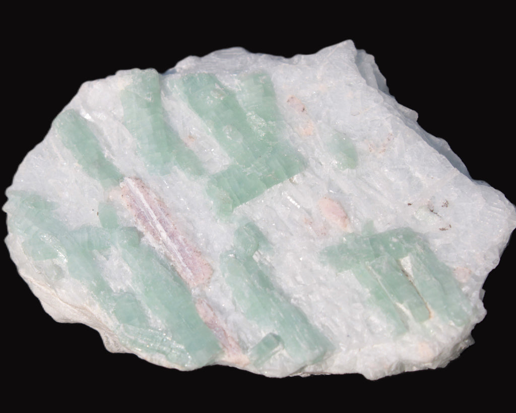 Soft Mint-Green and Pink Tourmaline on marble from Afghanistan 80mm 833ct 166.6g Rocks and Things
