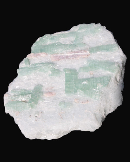 Soft Mint-Green and Pink Tourmaline on marble from Afghanistan 80mm 833ct 166.6g Rocks and Things